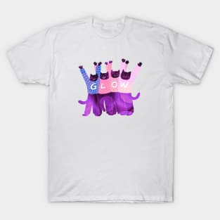 The four positive cats are are happy to GLOW T-Shirt